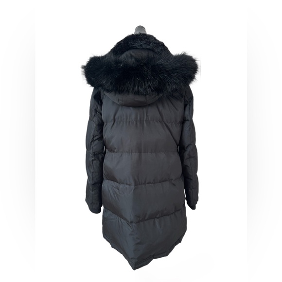 #15 VINCE CAMUTO ~ Long Black Puffer Jacket with Faux Fur Collar and Hood size L - Picture 6 of 12